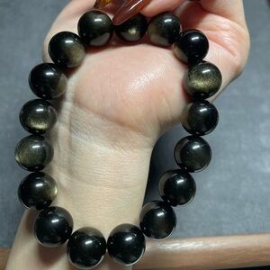 💯 Genuine Gold Sheen Obsidian Bracelet